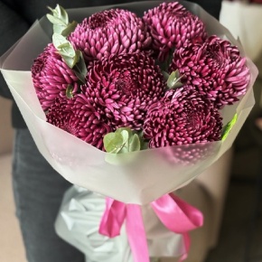 Букет "Виноградный" из 7 хризантем Бигоуди в Красногорске