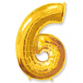 Шар гелиевый цифра 6 (40х102 см) в Красногорске