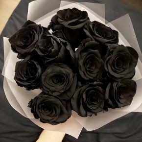 Букет "Черная королева" из 11 черных роз Эквадор (60 см) в Красногорске
