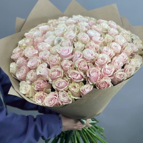 Букет из 101 розы Пинк Мондиаль Эквадор (60 см) в Красногорске