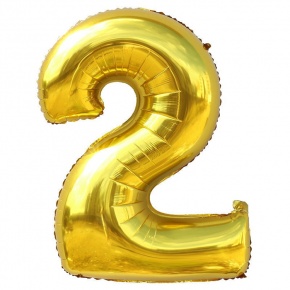 Шар гелиевый цифра 2 (40х102 см) в Красногорске