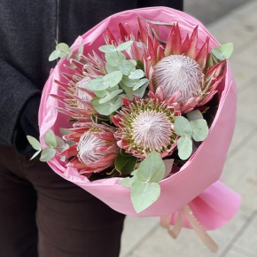 Букет из 5 протей и эвкалипта в Красногорске