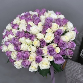 Букет "Фиолетовый микс" из 101 розы (40 см) в Красногорске