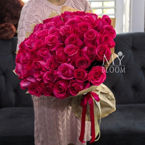 Букет 51 роза Эквадор Пинк Флоид (60 см) в Красногорске