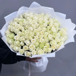 Букет "Лебединая верность" из 101 белой розы (60 см) в Красногорске