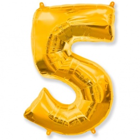 Шар гелиевый цифра 5 (40х102 см) в Красногорске