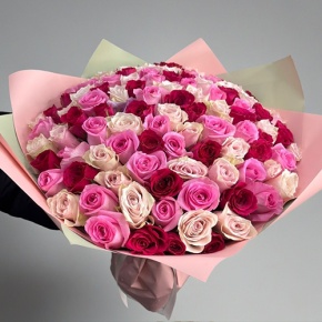 Букет "Ода любви" из 101 розы микс (40 см) в Красногорске