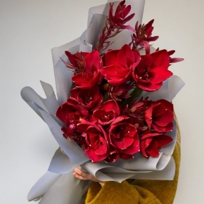 Букет из амариллисов и сафари в Красногорске