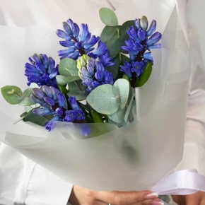 Букет "Мини" из 5 ароматных гиацинтов и эвкалипта в Красногорске