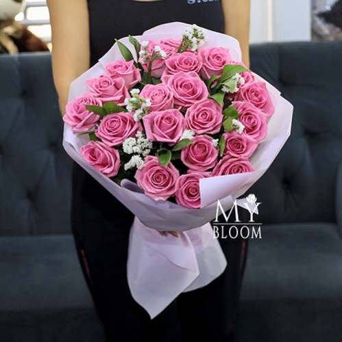 Букет из 21 розовой розы Аква (50 см) в Красногорске